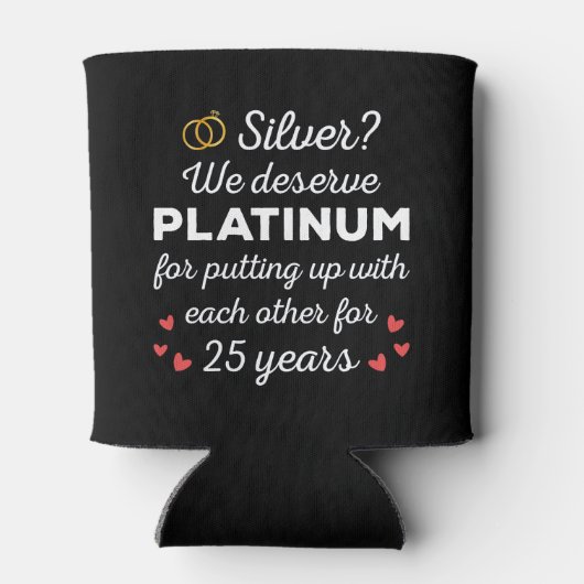 25e bruiloft Jubileum I - Silver Funny Couple Blikjeskoeler (Achterkant)