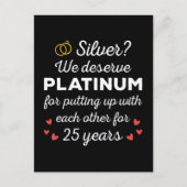 25e bruiloft Jubileum I - Silver Funny Couple Briefkaart (Voorkant)