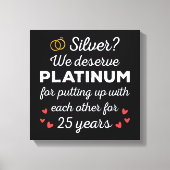 25e bruiloft Jubileum I - Silver Funny Couple Canvas Afdruk (Voorkant)