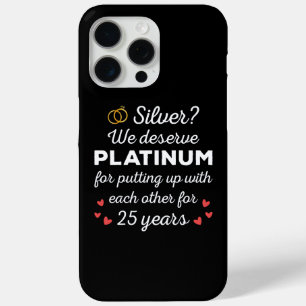 25e bruiloft Jubileum I - Silver Funny Couple iPhone 15 Pro Max Hoesje
