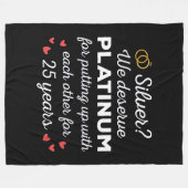 25e bruiloft Jubileum I - Silver Funny Couple Fleece Deken (Voorkant (Horizontaal))