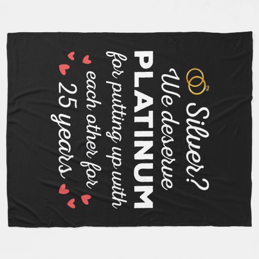 25e bruiloft Jubileum I - Silver Funny Couple Fleece Deken (Voorkant (Horizontaal))