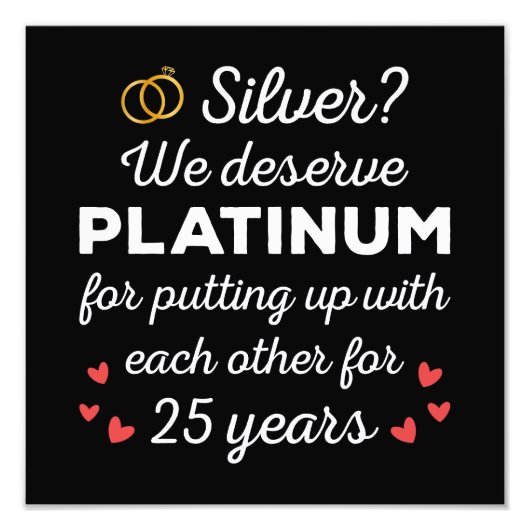 25e bruiloft Jubileum I - Silver Funny Couple Foto Afdruk (Voorkant)