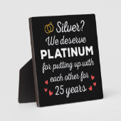 25e bruiloft Jubileum I - Silver Funny Couple Fotoplaat (Voorkant)