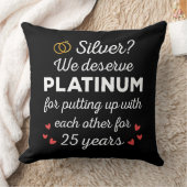 25e bruiloft Jubileum I - Silver Funny Couple Kussen (Deken)
