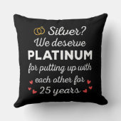 25e bruiloft Jubileum I - Silver Funny Couple Kussen (Achterkant)