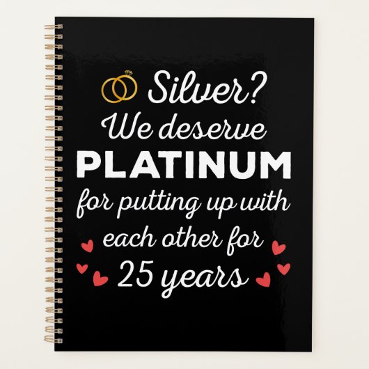 25e bruiloft Jubileum I - Silver Funny Couple Planner (Voorkant)