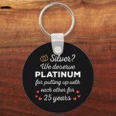25e bruiloft Jubileum I - Silver Funny Couple Sleutelhanger (Achterkant)