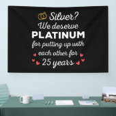 25e bruiloft Jubileum I - Silver Funny Couple Spandoek (Beurs)