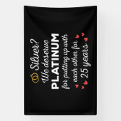 25e bruiloft Jubileum I - Silver Funny Couple Spandoek (Verticaal)
