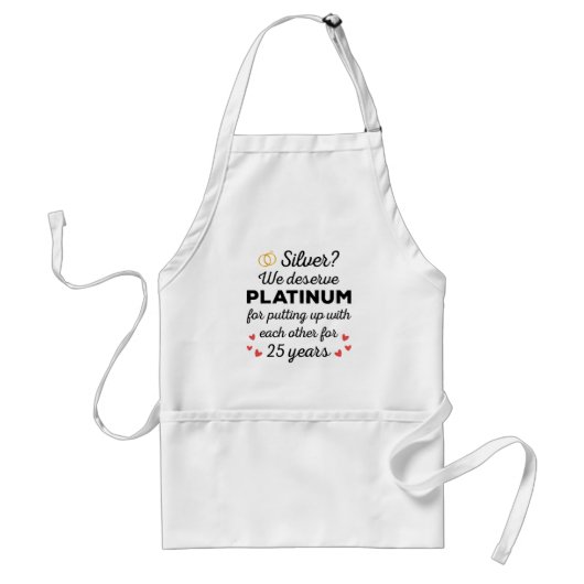 25e bruiloft Jubileum I - Silver Funny Couple Standaard Schort (Voorkant)