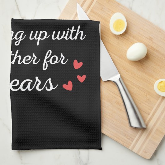 25e bruiloft Jubileum I - Silver Funny Couple Theedoek (Quarter Fold)