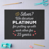 25e bruiloft Jubileum I - Silver Funny Couple Tissuepapier (Craft)