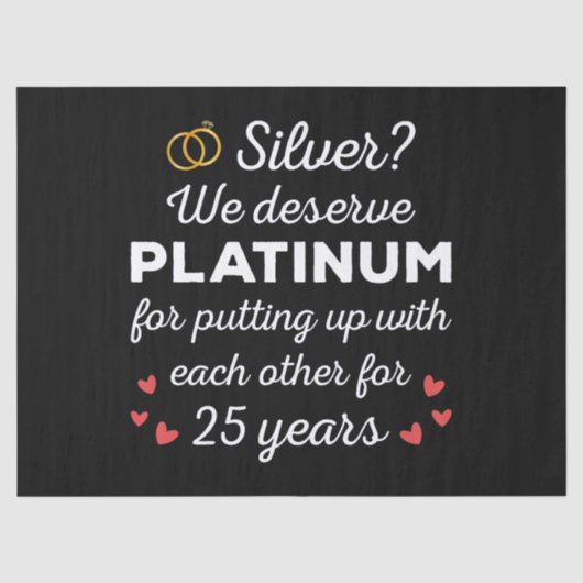 25e bruiloft Jubileum I - Silver Funny Couple Tissuepapier (Voorkant)