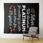 25e bruiloft Jubileum I - Silver Funny Couple Wandkleed (In Situ (horizontaal))