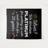 25e bruiloft Jubileum I - Silver Funny Couple Wandkleed (Voorkant (horizontaal))