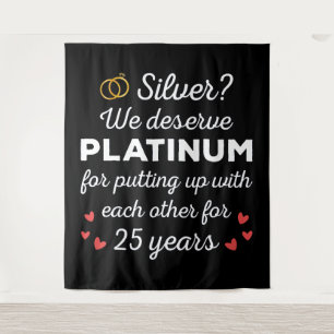 25e bruiloft Jubileum I - Silver Funny Couple Wandkleed