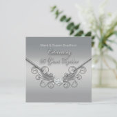25e bruiloft Jubileum - INVITATIE - SILVER Kaart (Staand voorkant)