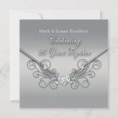 25e bruiloft Jubileum - INVITATIE - SILVER Kaart (Voorkant)