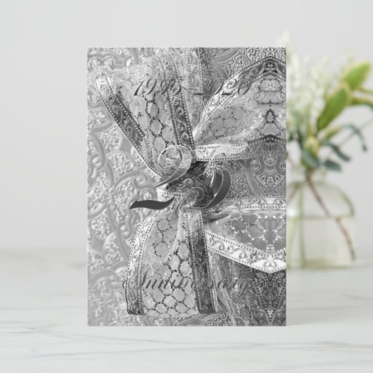 25e bruiloft Jubileum Jubilee 2020 Chic Silver Save The Date (Staand voorkant)