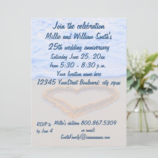 25e bruiloft Jubileum Kaart (Staand voorkant)