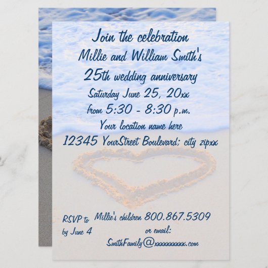 25e bruiloft Jubileum Kaart (Voorkant / Achterkant)