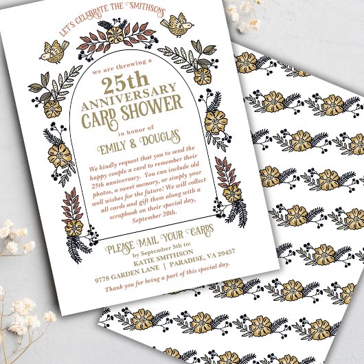 25e bruiloft Jubileum Kaart Douche per Mail