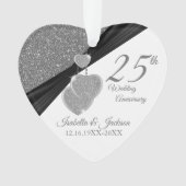 25e bruiloft Jubileum Keepsake Design Ornament (voorkant)