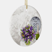 25e bruiloft Jubileum Keramisch Ornament (Rechts)