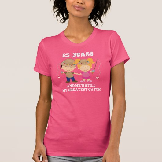 25e bruiloft Jubileum leuk cadeau voor haar T-shirt (Voorkant)