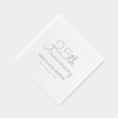 25e bruiloft Jubileum Modern Script Zilver Folie Servetten (Rechts)