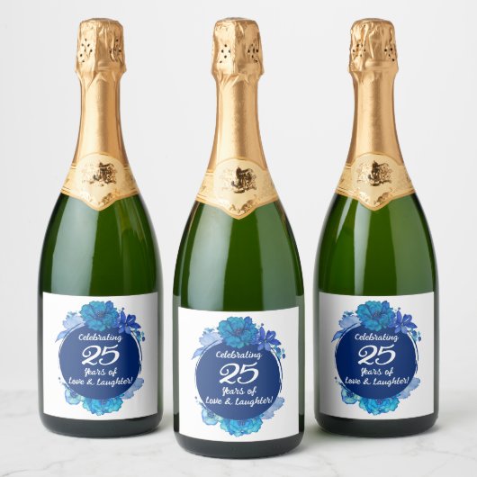 25e bruiloft Jubileum mousserende wijnfles Lab Sparkling Wijnetiket (Flessen)