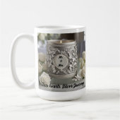 25e bruiloft Jubileum paar twee harten, zilver Koffiemok (Links)