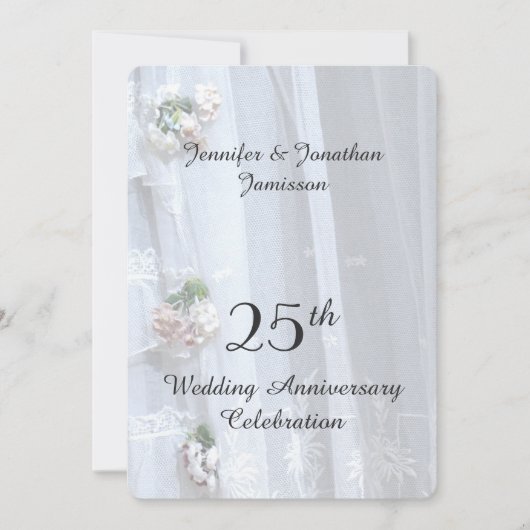 25e bruiloft Jubileum Partij,  kant Kaart (Voorkant)