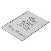 25e bruiloft Jubileum Partij Planner Silver Grey Notitieboek (Linkerzijde)
