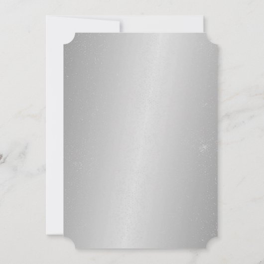 25e bruiloft Jubileum partij Silver Invite Kaart (Achterkant)