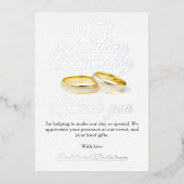 25e bruiloft Jubileum Party Folie Dank u kaart (Voorkant)