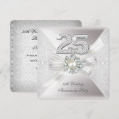 25e bruiloft Jubileum Pearl Silver Kaart (Voorkant / Achterkant)