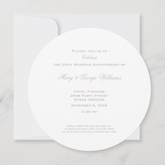 25e bruiloft Jubileum Rode rozen Hart Elegant I Kaart (Achterkant)