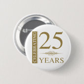 25e bruiloft Jubileum Ronde Button 5,7 Cm (Voorkant /achterkant)