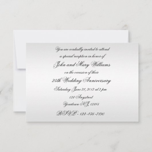 25e bruiloft Jubileum RSVP-kaart Kaart (Achterkant)