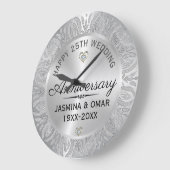 25e bruiloft Jubileum Silver & Diamonds Grote Klok (Hoek)