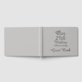 25e bruiloft Jubileum Silver Grey Typografie Gastenboek (Volledig)