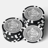 25e bruiloft Jubileum Silver White Diamonds Poker Chips (Opstapeling)