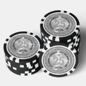 25e bruiloft Jubileum Silver White Diamonds Poker Chips (Opstapeling)