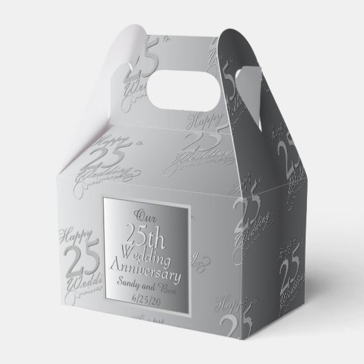 25e bruiloft Jubileum Silvery Bedankdoosjes (Achterkant)