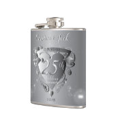 25e bruiloft Jubileum Silvery Heart Heupfles (Links)