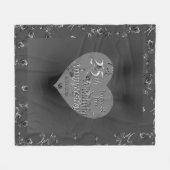 25e bruiloft Jubileum Silvery Roos Heart Fleece Deken (Voorkant (Horizontaal))