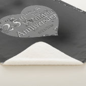 25e bruiloft Jubileum Silvery Roos Heart Sherpa Deken (3/4)