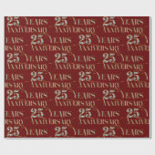 25e bruiloft Jubileum sprankelende tekst op rood Cadeaupapier (Vlak)